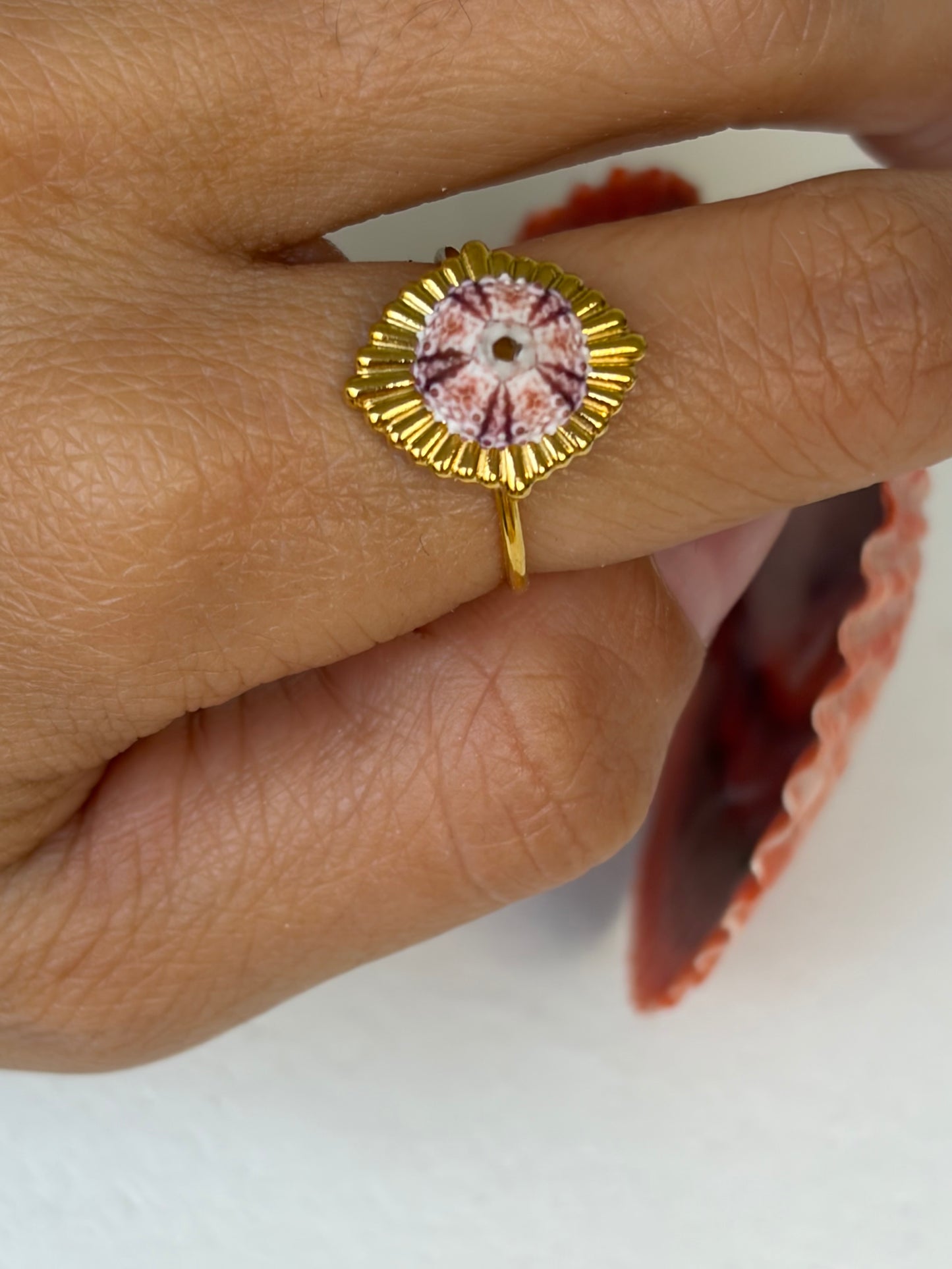 Bague Pink Urchin Goldy