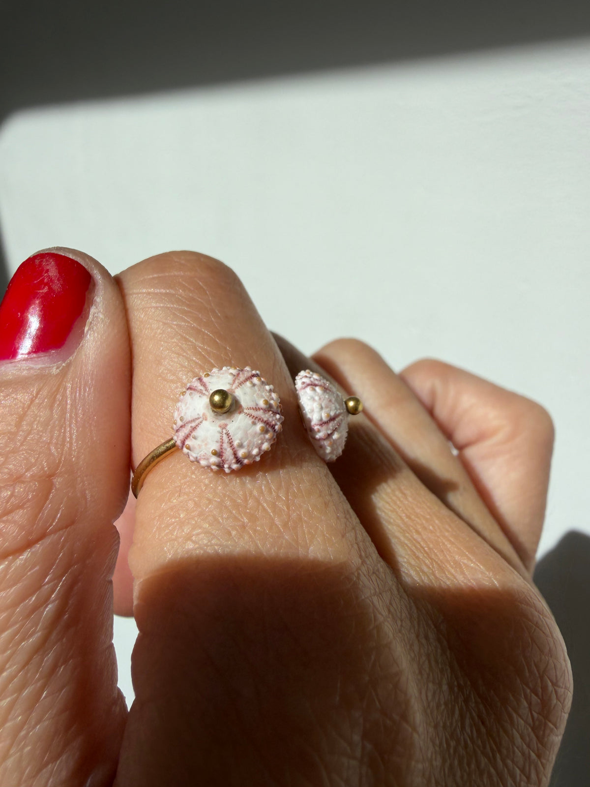 Bague jonc Oursin rosé double - anneau or laminé ajustable - exclusif chez Kaküka Jewelry ©️