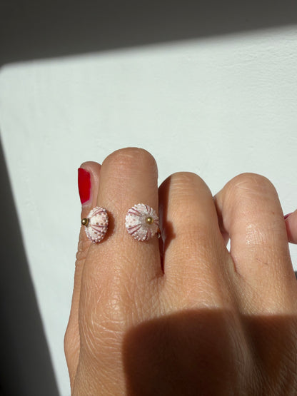 Bague jonc Oursin rosé double - anneau or laminé ajustable - exclusif chez Kaküka Jewelry ©️