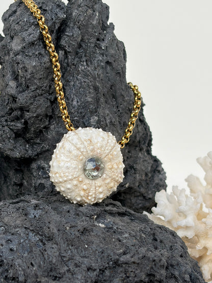 Collier Écume divine - pièce unique - oursin véritable exclusif Kakuka Jewelry
