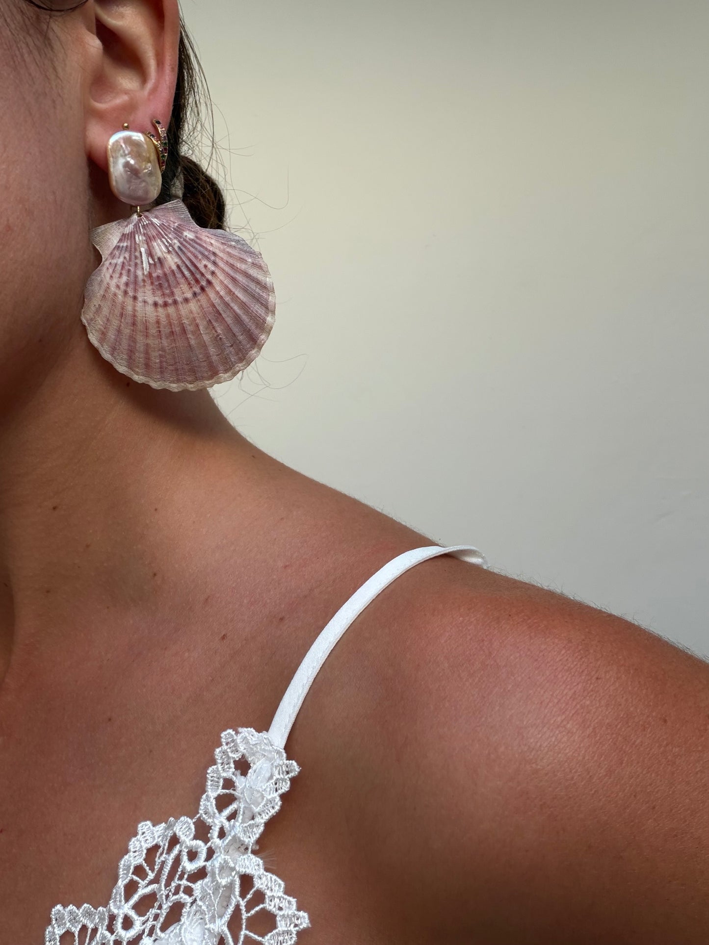 Boucles d’oreilles Pétoncles rosés ✨