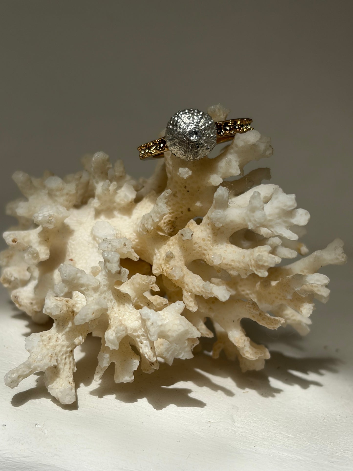 Bague Éclat des Marées - or acier inoxydable et argent massif oursin - exclusif Kaküka taille 52