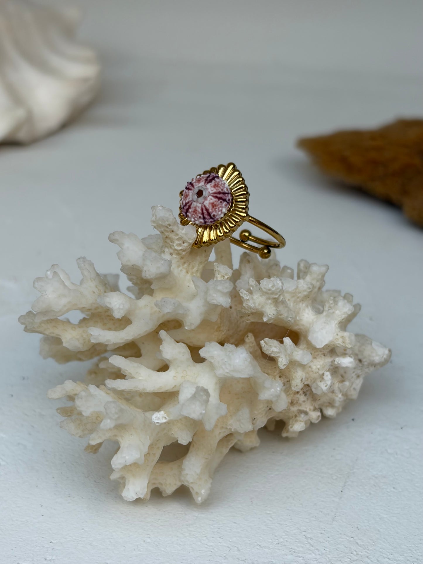 Bague Pink Urchin Goldy