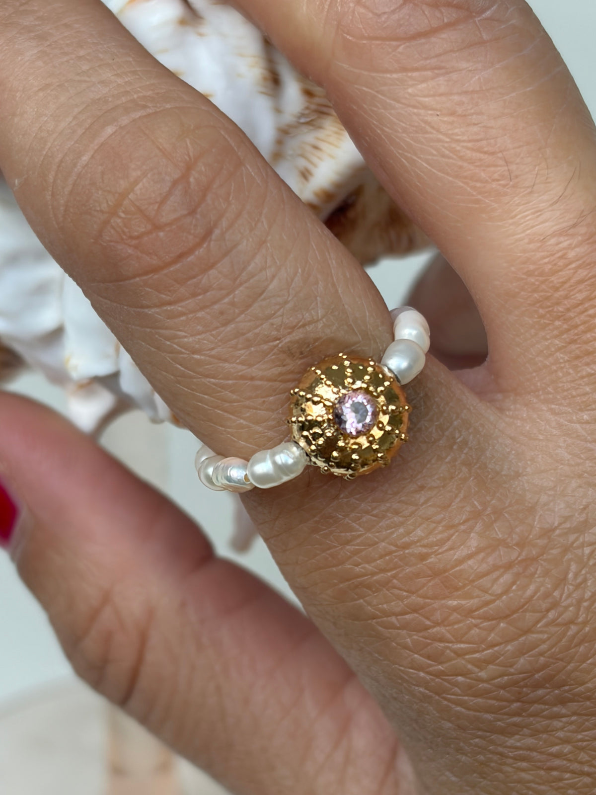 Bague - Gold Wave- Pink - Pièce charismatique