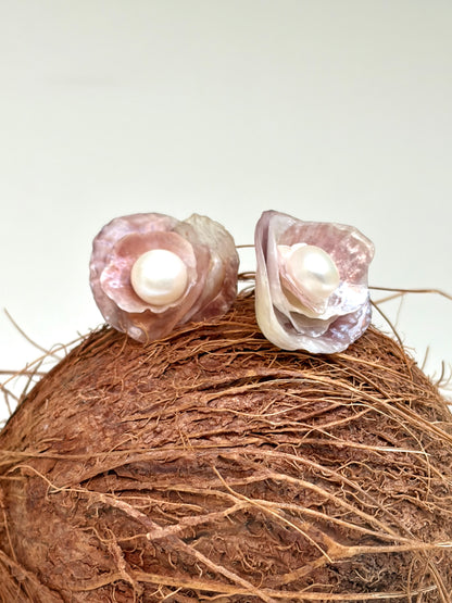 Boucles d’oreilles - Rosé du matin