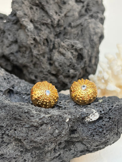 Boucles d’oreilles Plated Gold & cristal Zircon - Malo - pièce de caractère ©️
