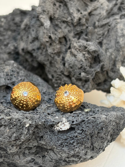 Boucles d’oreilles Plated Gold & cristal Zircon - Malo - pièce de caractère ©️