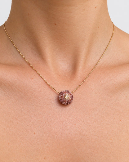 Collier P!nk, ursinu et cœur en zirconium