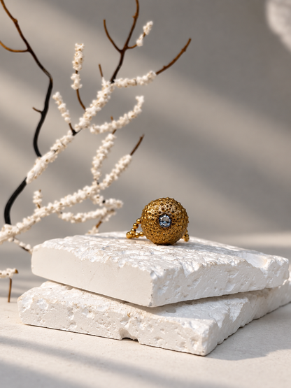 Bague Malo - Oursin de Méditerranée et anneau souple - pièce exclusive signée kaküka Jewelry ©️
