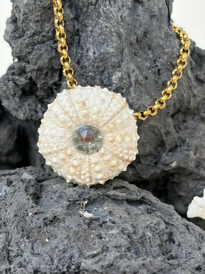 Collier Écume divine - pièce unique - oursin véritable exclusif Kakuka Jewelry