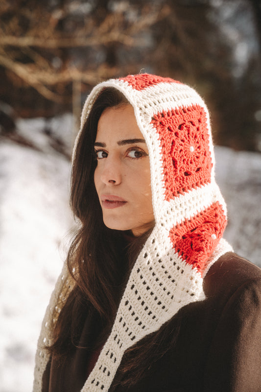 Cagoule crochet Rojo