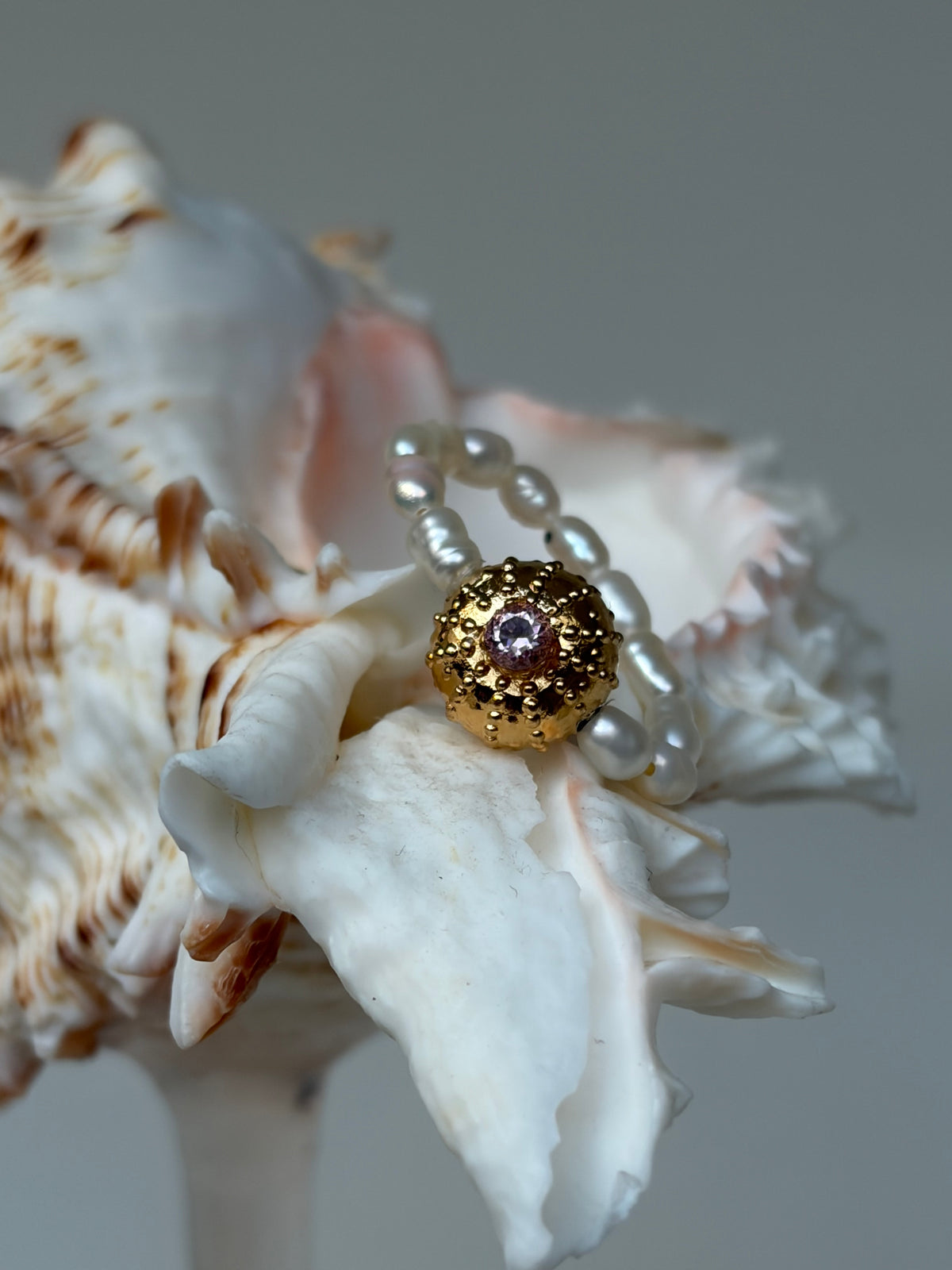 Bague - Gold Wave- Pink - Pièce charismatique