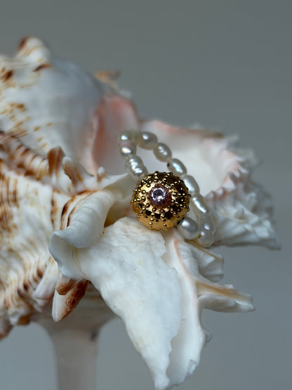 Bague - Gold Wave- Pink - Pièce charismatique