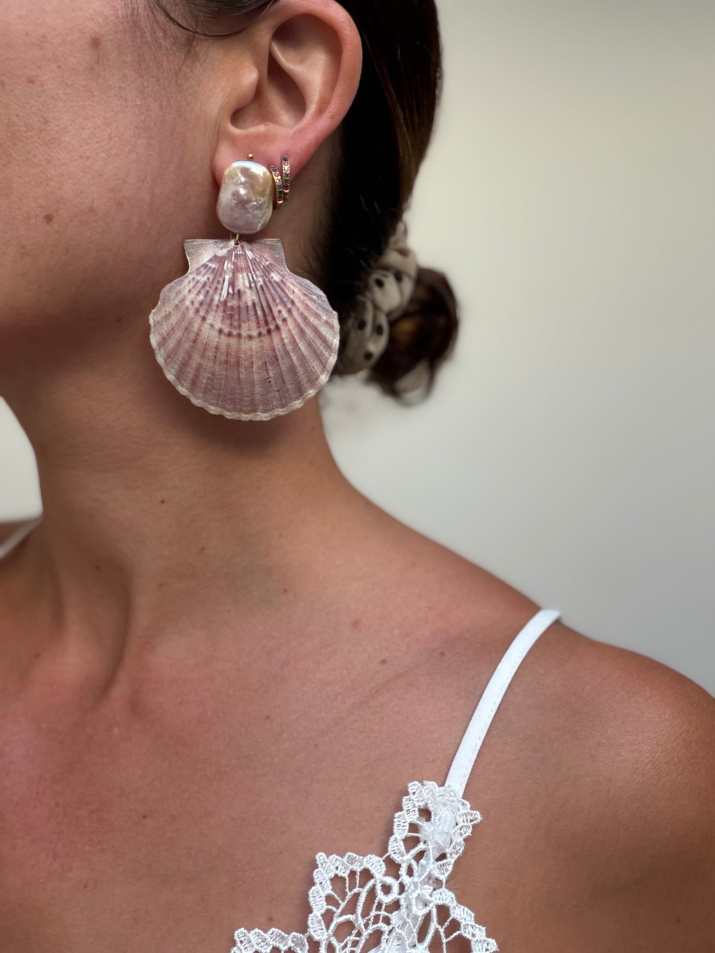 Boucles d’oreilles Pétoncles rosés ✨