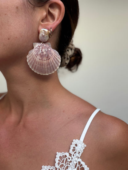 Boucles d’oreilles Pétoncles rosés ✨