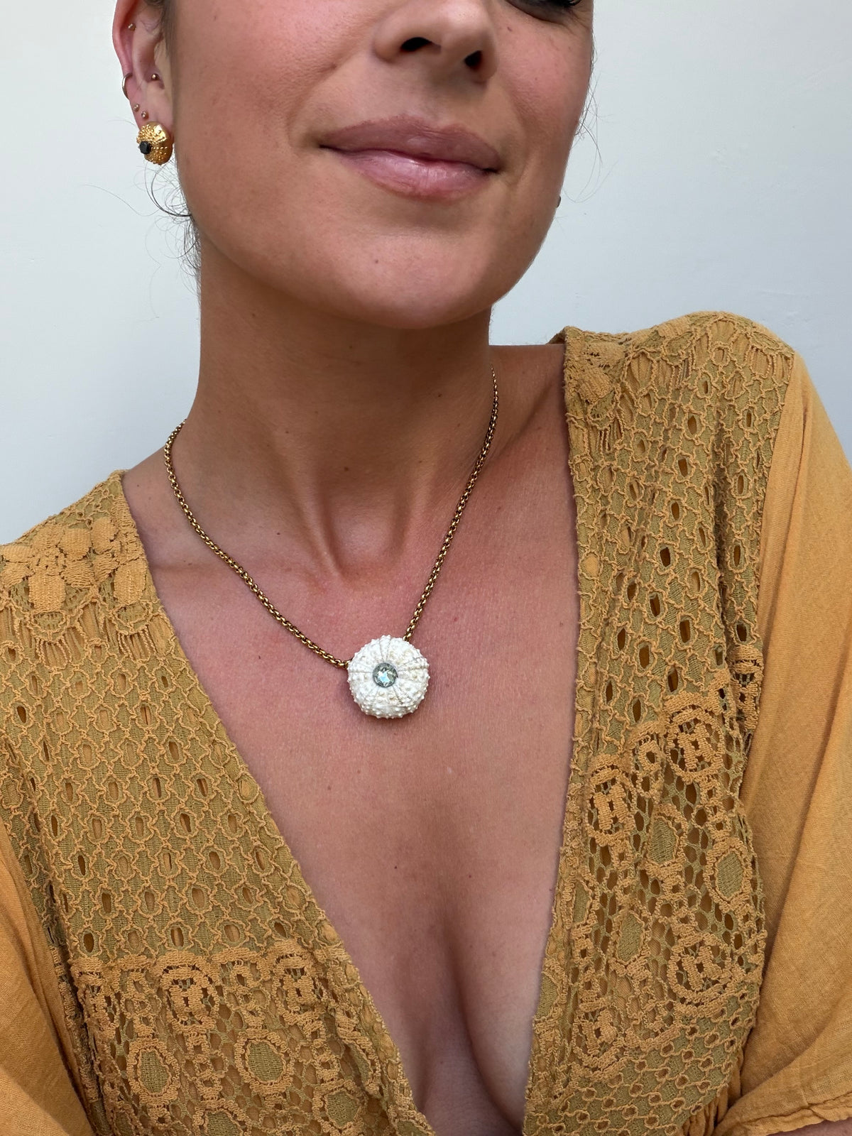 Collier Écume divine - pièce unique - oursin véritable exclusif Kakuka Jewelry