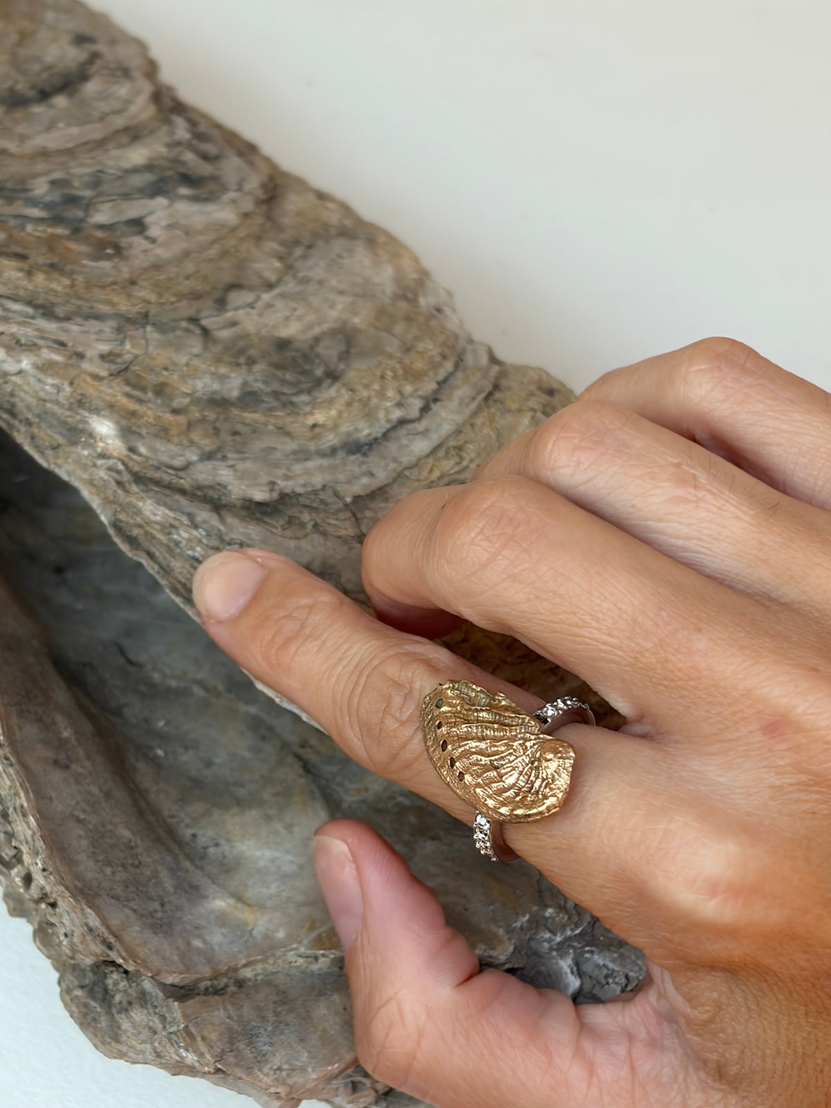 Bague ORMEA - Bronze & Acier inoxydable - Taille 52 - Pièce Exclusive Kaküka Jewelry ©️