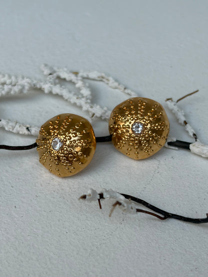 Boucles d’oreilles Plated Gold & cristal Zircon - Malo - pièce de caractère ©️