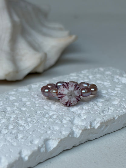 Bague Oursin Purple - oursin véritable et perle eau douce - exclusif chez Kaküka Jewelry ©️ (Copie)