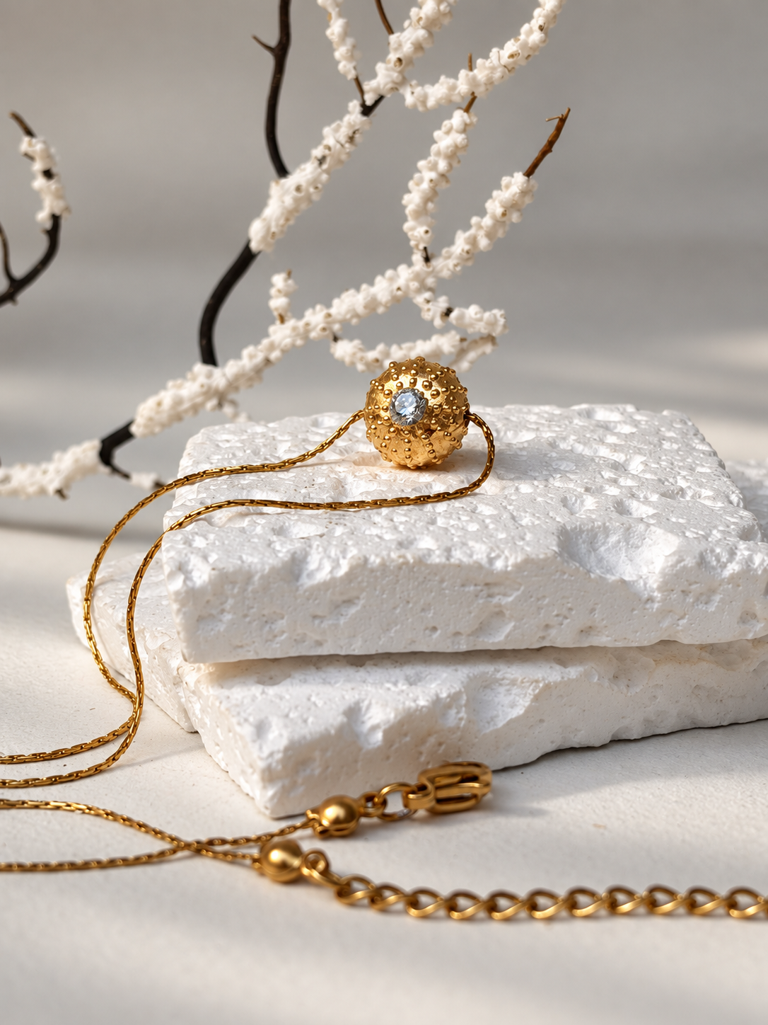 Collier Gold plated  Ursinu Azul - exclusif chez Kaküka Jewelry