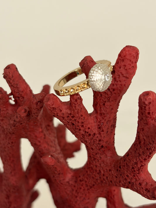 Bague Éclat des Marées - or acier inoxydable et argent massif oursin - exclusif Kaküka taille 52