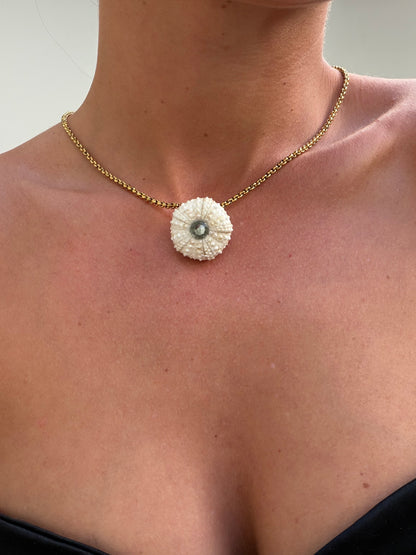 Collier Écume divine - pièce unique - oursin véritable exclusif Kakuka Jewelry