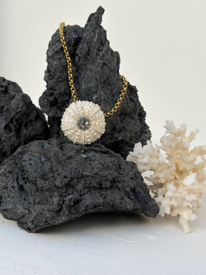 Collier Écume divine - pièce unique - oursin véritable exclusif Kakuka Jewelry