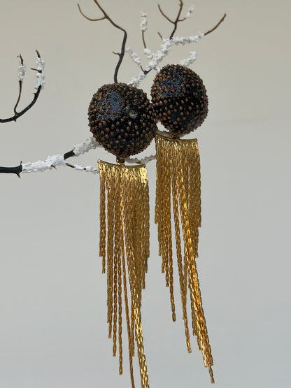 Boucles d’oreilles Cascade et Sea Urchin - Oursin- pièce unique ©️