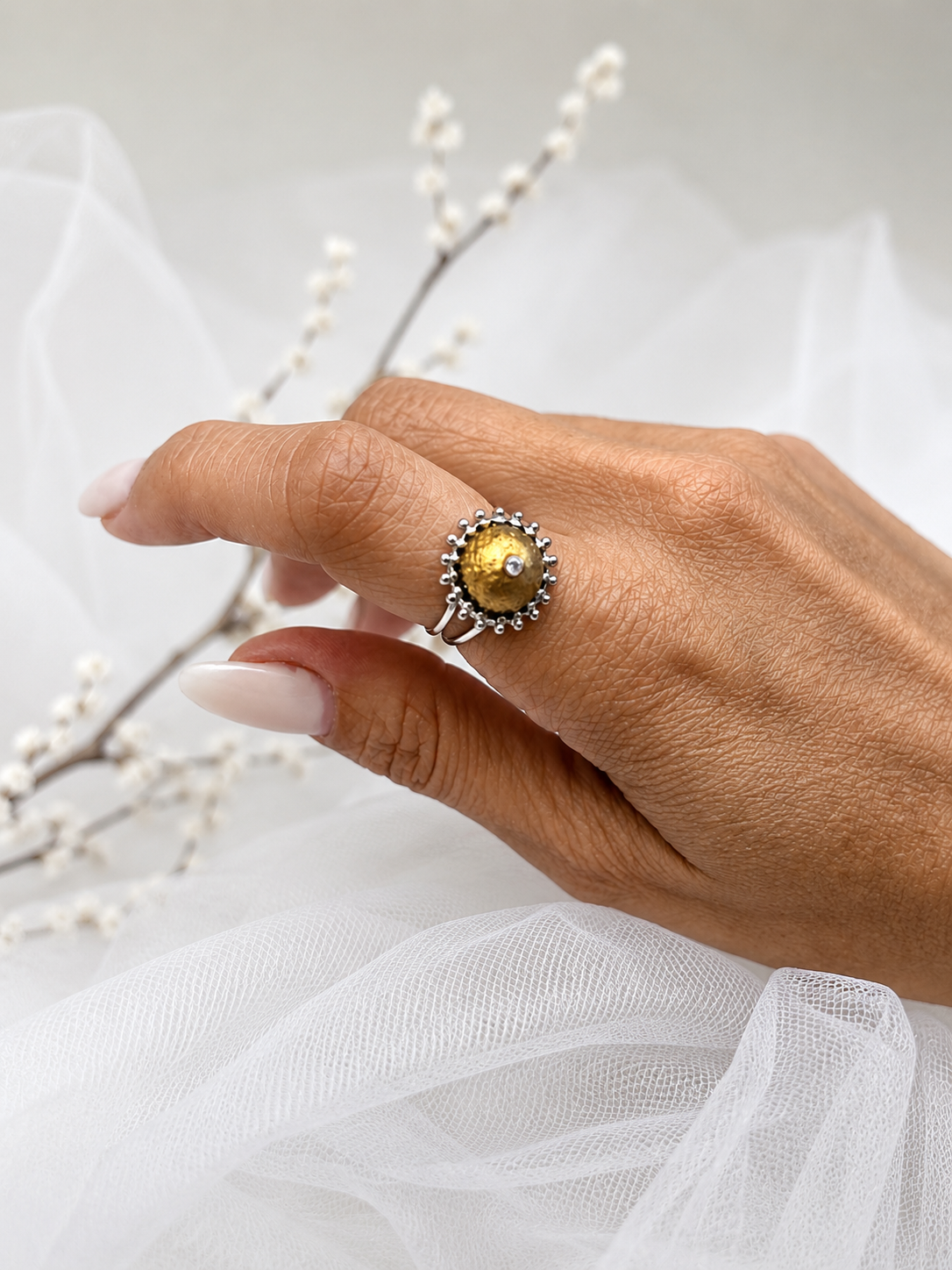 *** Offre fête des mères *** Bague Gold Urchin ✨