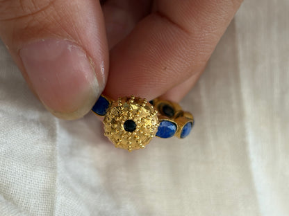 Bague Lapis Lazuli et Oursin gold ✨