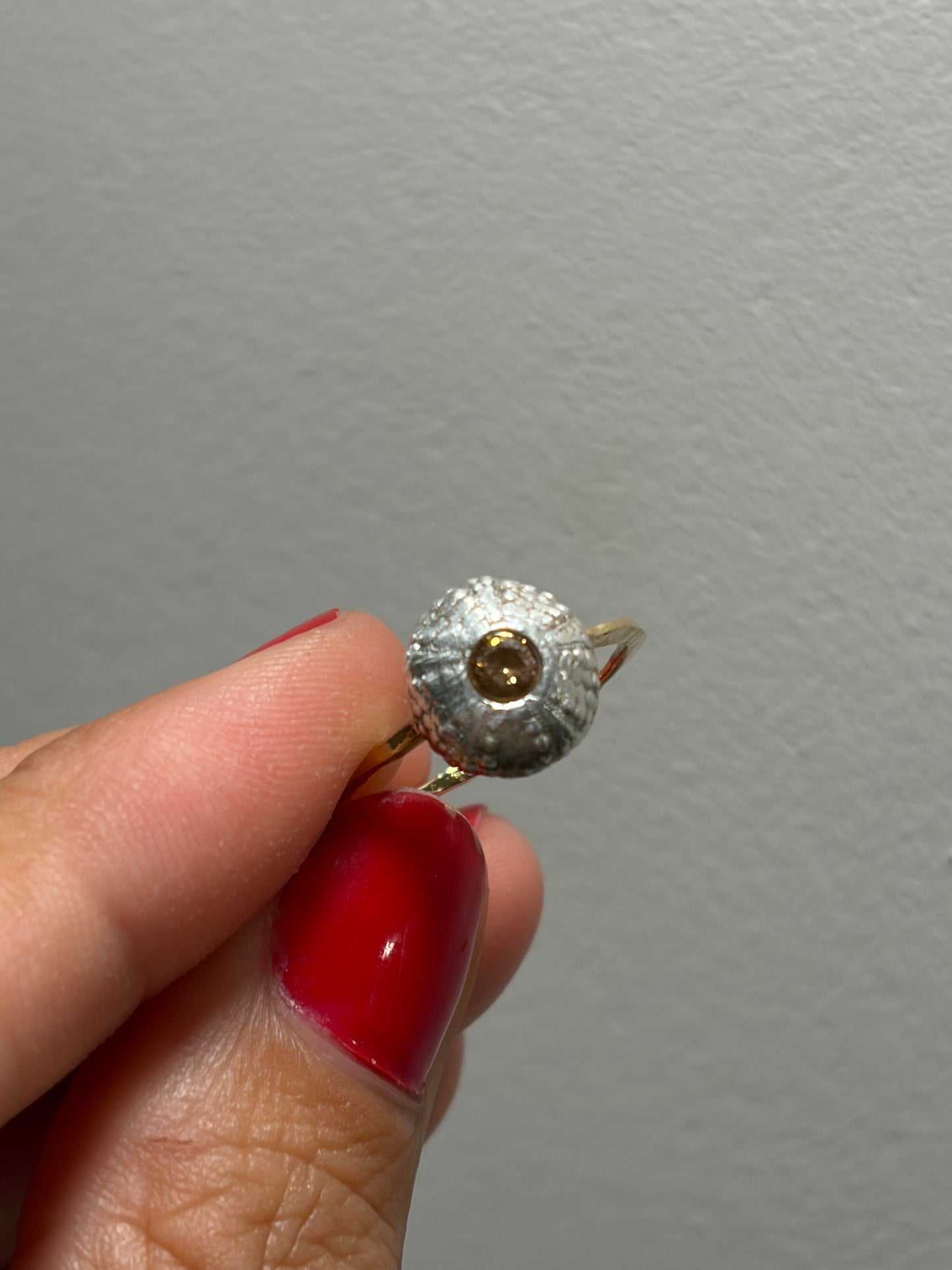 Bague Encentada - oursin-s- zircon orangé