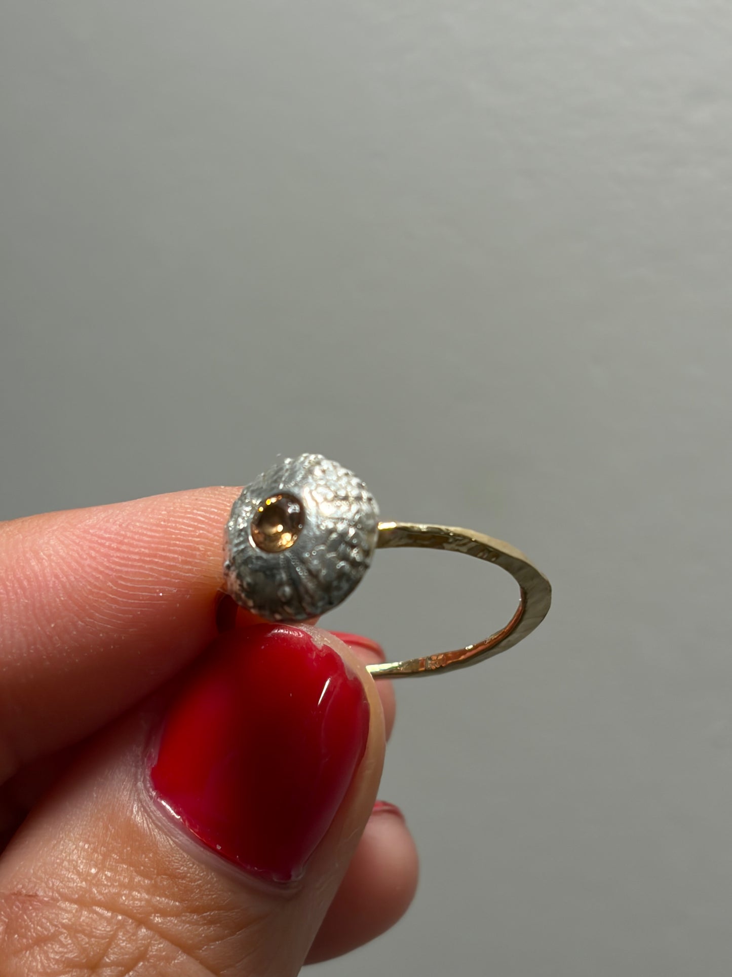 Bague Encentada - oursin-s- zircon orangé