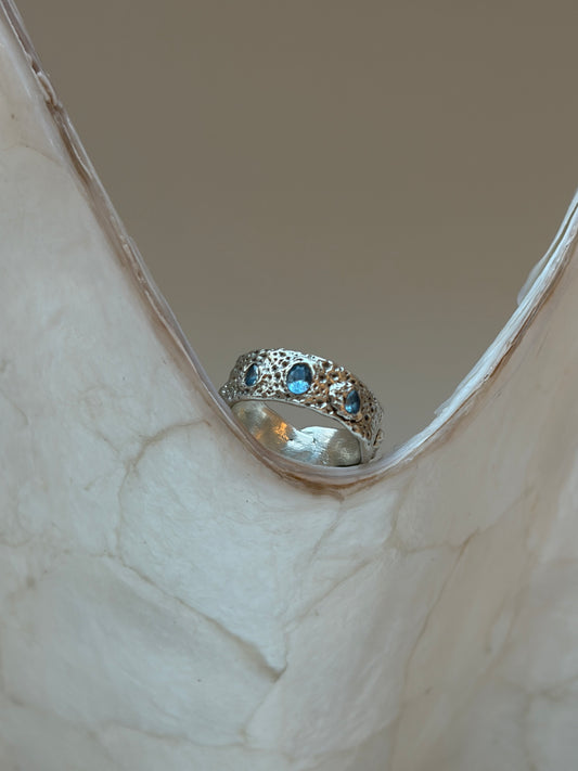 Bague Miléade - argent 950 et tanzanite - pièce unique artisanale Kaküka Jewelry ©️