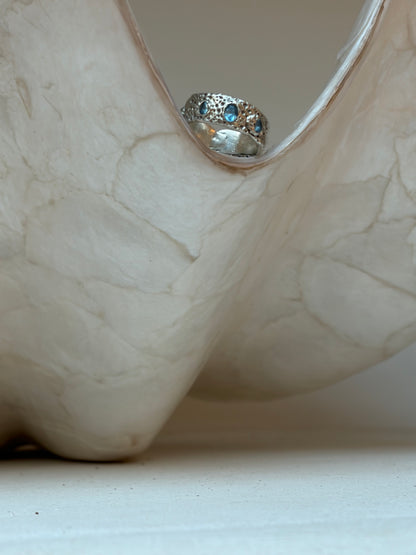 Bague Miléade - argent 950 et tanzanite - pièce unique artisanale Kaküka Jewelry ©️
