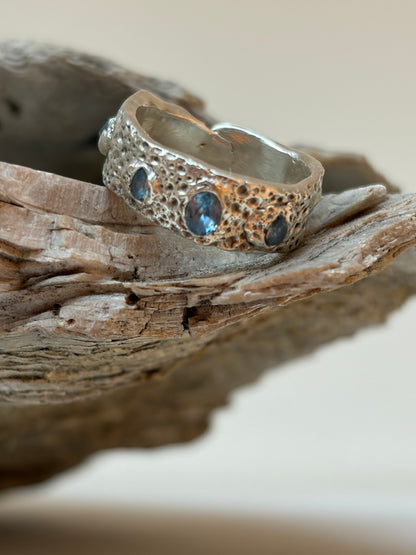 Bague Miléade - argent 950 et tanzanite - pièce unique artisanale Kaküka Jewelry ©️