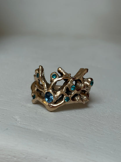 Bague Coralia 🪸 - En bronze et oxyde de zirconium - pièce exclusive Kaküka Jewelry ©️