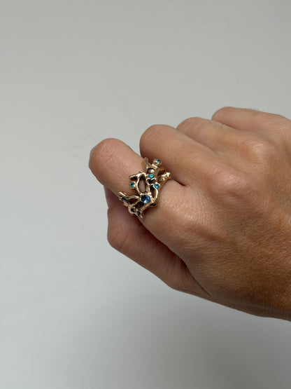 Bague Coralia 🪸 - En bronze et oxyde de zirconium - pièce exclusive Kaküka Jewelry ©️