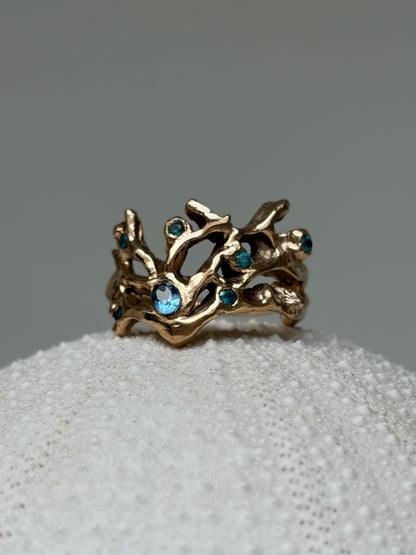 Bague Coralia 🪸 - En bronze et oxyde de zirconium - pièce exclusive Kaküka Jewelry ©️