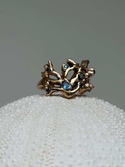 Bague Coralia 🪸 - En bronze et oxyde de zirconium - pièce exclusive Kaküka Jewelry ©️