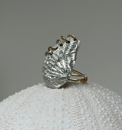 Bague ORMEA - Silver 950 et acier inoxydable ajustable - pièce unique