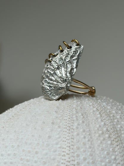 Bague ORMEA - Silver 950 et acier inoxydable ajustable - pièce unique