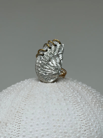 Bague ORMEA - Silver 950 et acier inoxydable ajustable - pièce unique