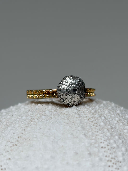 Bague Jupiter - bague oursin argent 950 et acier inoxydable eoursin - exclusif Kaküka Jewelry ©️
